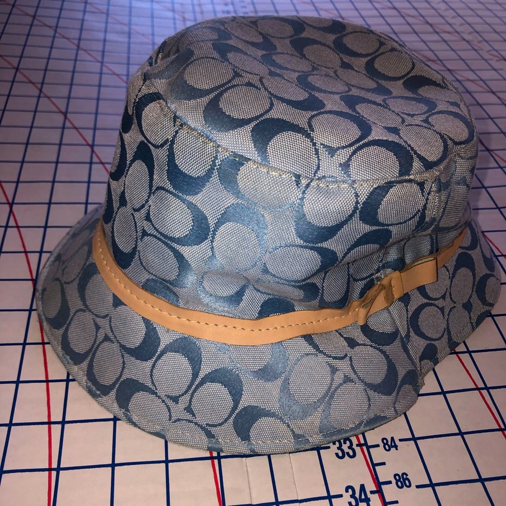 Coach Blue Monogram Bucket Hat